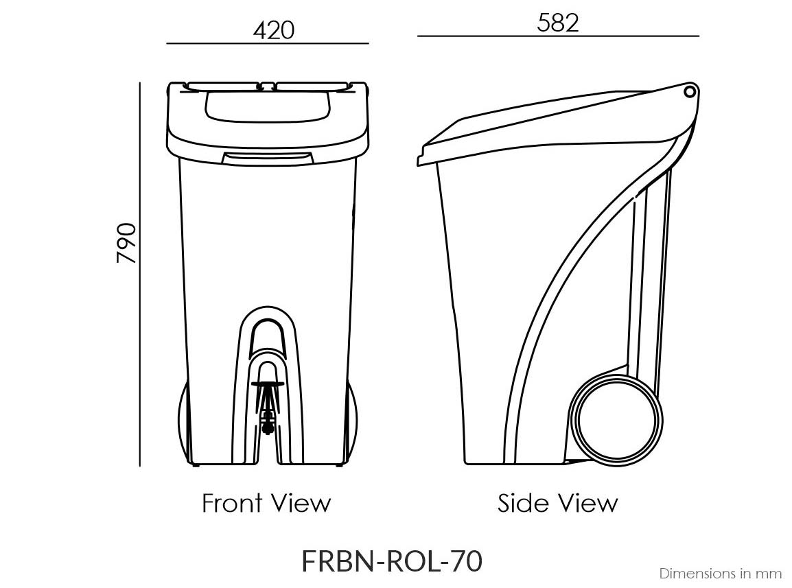 Foot Pedal Bins Foot Pedal Operated Wheel Waste Bin