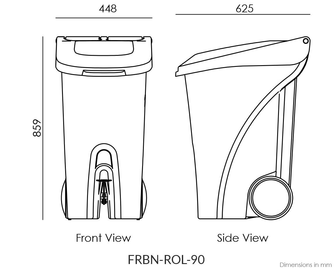 Foot Pedal Bins Foot Pedal Operated Wheel Waste Bin