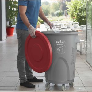 Round Bin 80L  Flat Lid with Dolly